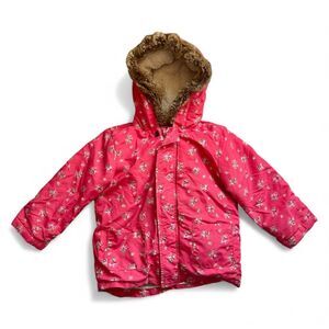 Baby Boden Pink Floral 3-in-1 Hooded Winter Coat Size 3-4 Years